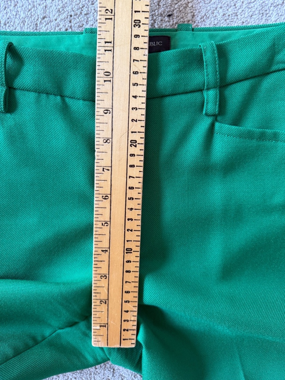 Banana Republic Lido Pants Green Mid-rise Straight Italian Wool Size 8 - Picture 9 of 10
